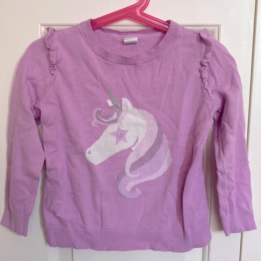 babyGap lilac unicorn sweater